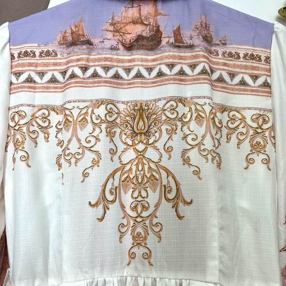 🆕🌸Mediterranean boho chic studed print dressS/M - Picture 6 of 10